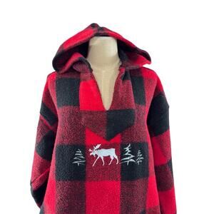 "EARTH RAGZ" Vintage, Thick ,Over Coat/Sweatshirt,Moose Embroidered, Rustic,Warm